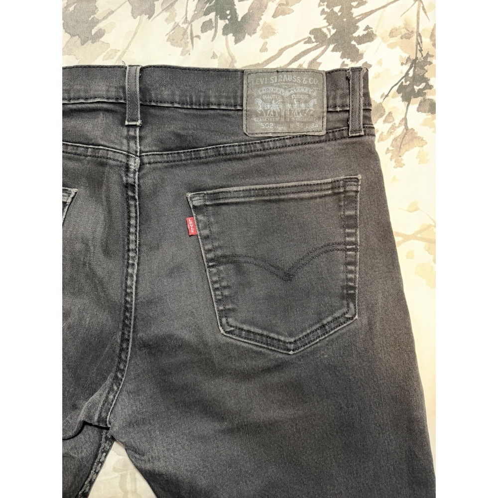 Levis 502 Tapered Jeans Black Wash Men's Stretch Denim Pants 34 x 34